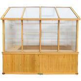 Red Star Fitness 263 x 152cm Asher Fir Wood &amp; Polycarbonate Greenhouse