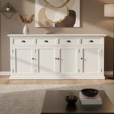 NovaSolo Halifax 4 Drawer Mahogany Wood Sideboard