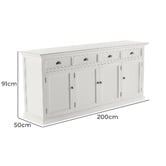 NovaSolo Halifax 4 Drawer Mahogany Wood Sideboard