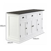 NovaSolo Halifax 3 Drawer Mahogany Wood Sideboard