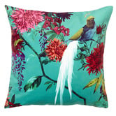 Evelyn Home Teal Chintz Velvet Cushion