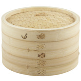 Davis &amp; Waddell 2 Tier Natural Bamboo Steamer
