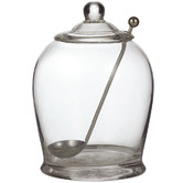 Davis &amp; Waddell 2 Piece Glass Olive Jar &amp; Ladle Set