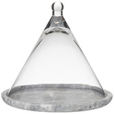 Davis &amp; Waddell Fine Foods Nuvolo Marble &amp; Glass Conical Cheese Dome