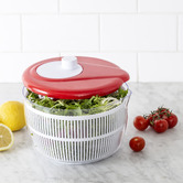 Davis &amp; Waddell White &amp; Red Round Salad Spinner