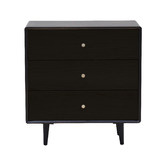 Elvina Furniture Noche Oak Wood 3 Drawer Chest