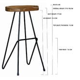 La Verde 71cm  Industrial Pin Iron Barstool