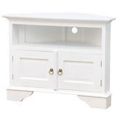 La Verde 90cm Hamptons Mahogany Wood Corner TV Unit