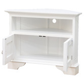 La Verde 90cm Hamptons Mahogany Wood Corner TV Unit