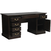 La Verde Faux Leather-Top Office Desk
