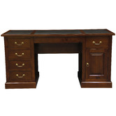 La Verde Faux Leather-Top Office Desk