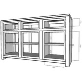 La Verde Belgium 3 Door 3 Drawer Mahogany Buffet