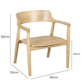 La Verde Maern Oak Wood Dining Chair