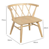 La Verde Hunith Cross Back Oak Wood Dining Chairs