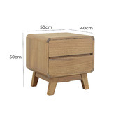 La Verde Renaud 2 Drawer Bedside Table