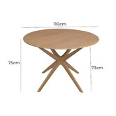 La Verde Thiago Oak Wood Dining Table