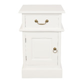 La Verde White Bedside 1 Door 1 Drawer Table