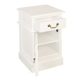 La Verde White Bedside 1 Door 1 Drawer Table