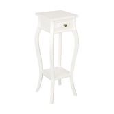 La Verde White 1 Drawer Plant Stand