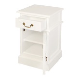 La Verde White Bedside 1 Door 1 Drawer Table