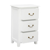 La Verde White 3 Drawer Lamp Table