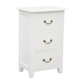 La Verde White 3 Drawer Lamp Table