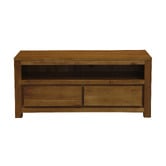 La Verde 120cm Belgium 2 Drawer Mahogany Wood Entertainment Unit