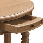 La Verde Claire Half Round Mindi Wood Console Table