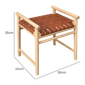 La Verde Ilonka Single Woven Cowhide Leather Accent Stool