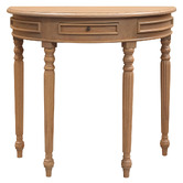 La Verde Claire Half Round Mindi Wood Console Table