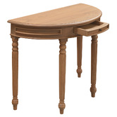 La Verde Claire Half Round Mindi Wood Console Table