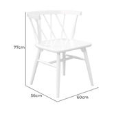 La Verde Brandon Cross Back Oak Wood Dining Chairs