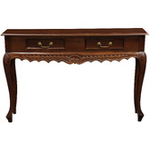 La Verde 2 Drawer Carved Sofa Table