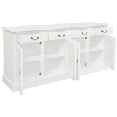 La Verde White Tasmania 4 Door 4 Drawer Buffet