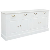 La Verde White Tasmania 4 Door 4 Drawer Buffet
