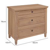 La Verde Vincent 3 Drawer Cedar Wood Chest