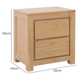 La Verde Saul Cedar Wood Bedside Table