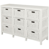 La Verde 9 Drawer Rattan Cabinet