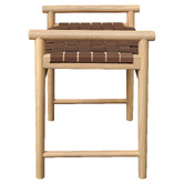 La Verde Ilonka Single Woven Cowhide Leather Accent Stool