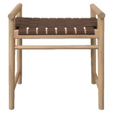 La Verde Ilonka Single Woven Cowhide Leather Accent Stool