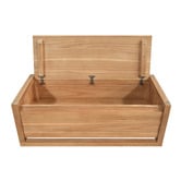 La Verde Malik Mindi Wood Storage Ottoman