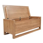 La Verde Malik Mindi Wood Storage Ottoman