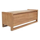 La Verde Malik Mindi Wood Storage Ottoman