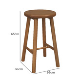 La Verde 65cm Vicky Mahogany Wood Bar Stool