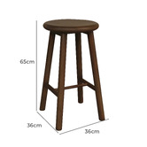 La Verde 65cm Vicky Mahogany Wood Bar Stool
