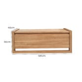La Verde Malik Mindi Wood Storage Ottoman