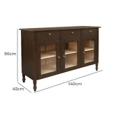 La Verde Keisha 3 Door Mindi Wood Sideboard