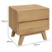 La Verde Renaud 2 Drawer Bedside Table