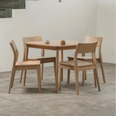 La Verde Renaud Oak Wood Dining Chairs