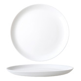 Wiltshire 12 Piece White Coupe Tempered Glass Dinner Set